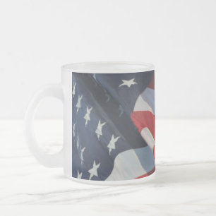 Taza De Cristal Esmerilado Bandera americana 10 oz Frosted Glass Mug