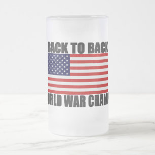Taza De Cristal Esmerilado Bandera americana de nuevo a campeones traseros de