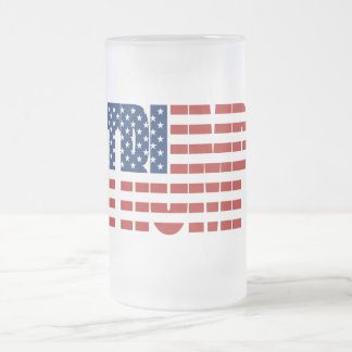 Taza De Cristal Esmerilado Bandera americana del TRIUNFO