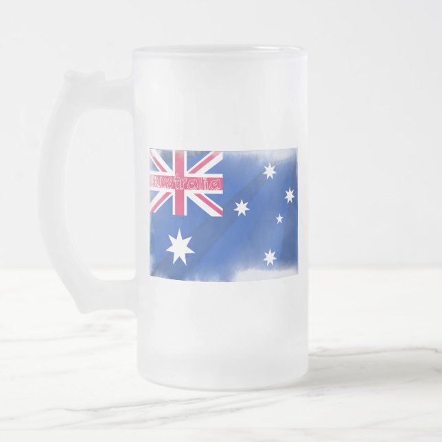 Taza De Cristal Esmerilado Bandera australiana (Izquierda)