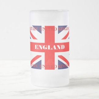 Taza De Cristal Esmerilado Bandera británica de Union Jack Gran Bretaña