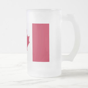 Taza De Cristal Esmerilado Bandera Canadiense