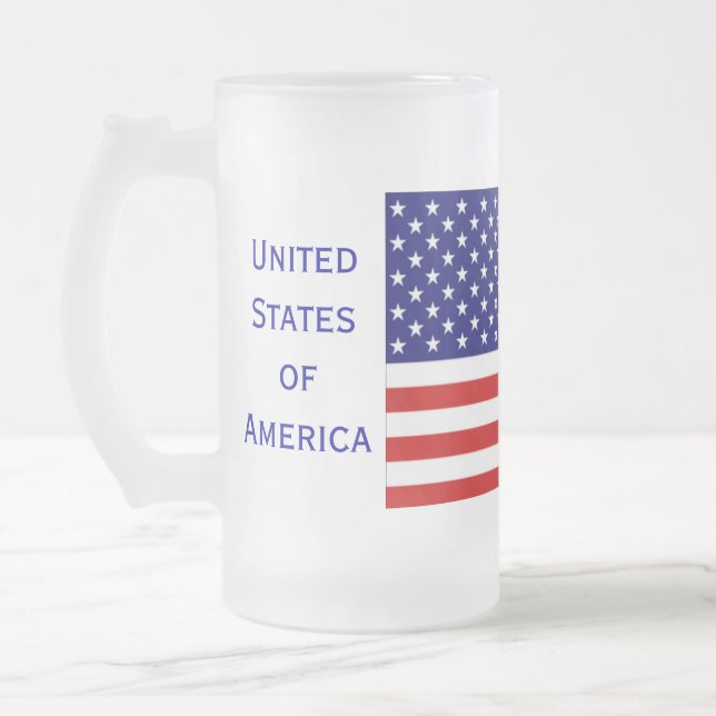 Taza De Cristal Esmerilado Bandera ciudadana estadounidense congeló cerveza S (Izquierda)