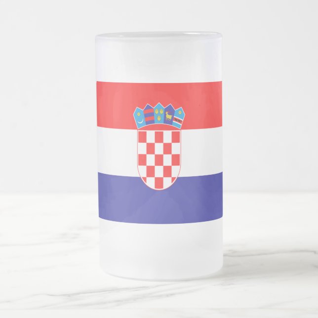 Taza De Cristal Esmerilado Bandera croata (Centro)