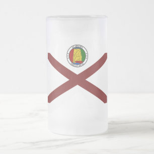 Taza De Cristal Esmerilado Bandera de Alabama