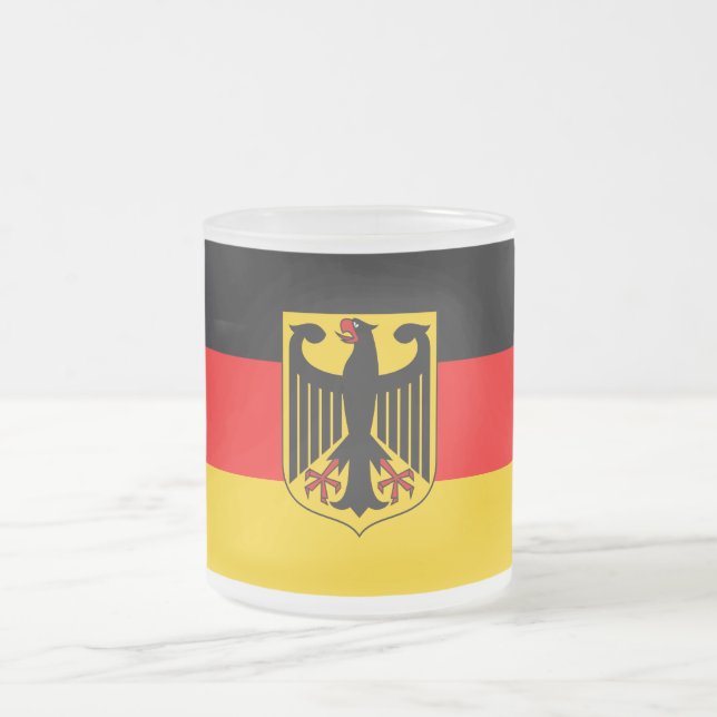 Taza De Cristal Esmerilado Bandera de Alemania (Centro)