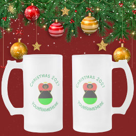 Taza De Cristal Esmerilado Bandera de ángel de la diáspora africana personali