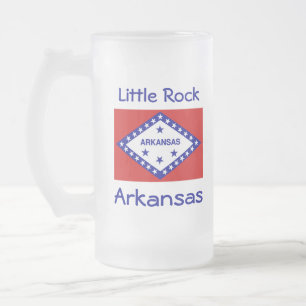 Taza De Cristal Esmerilado Bandera de Arkansas Mapa Ciudad Mug