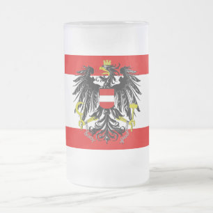 Taza De Cristal Esmerilado Bandera de Austria