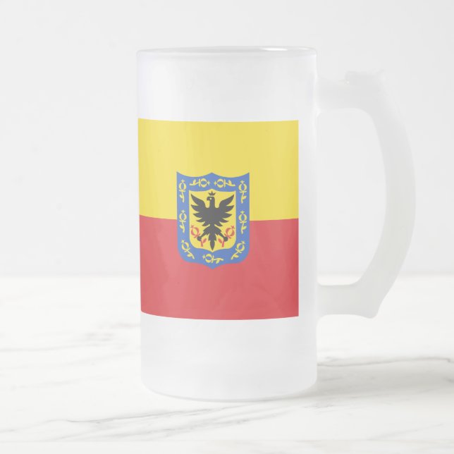 Taza De Cristal Esmerilado Bandera de Bogotá, Colombia (Derecha)