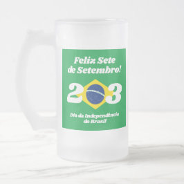 Taza De Cristal Esmerilado Bandera de Brasil, Día de la Independencia de Sete