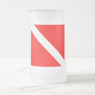 Taza De Cristal Esmerilado Bandera de buzo Bandera de buceo Buzo abajo