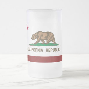 Taza De Cristal Esmerilado Bandera de California
