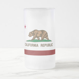 Taza De Cristal Esmerilado Bandera de California