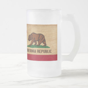 Taza De Cristal Esmerilado Bandera de California
