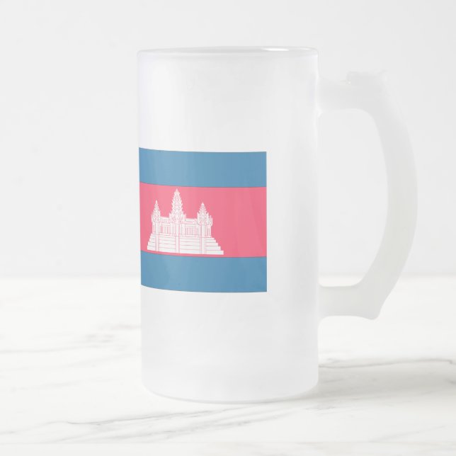 Taza De Cristal Esmerilado Bandera de Camboya (Derecha)