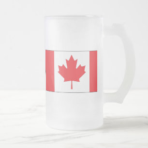 Taza De Cristal Esmerilado Bandera de Canadá
