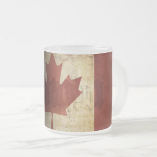 Taza De Cristal Esmerilado Bandera de Canadá / Grunge...