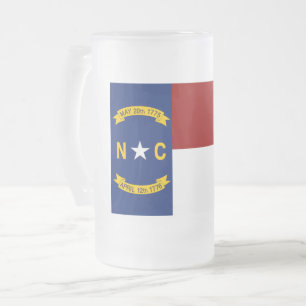 Taza De Cristal Esmerilado Bandera de Carolina del Norte