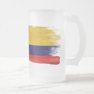 Taza De Cristal Esmerilado Bandera de Colombia