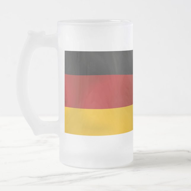 Taza De Cristal Esmerilado Bandera de Deutschland Alemania Bundesflagge (Izquierda)