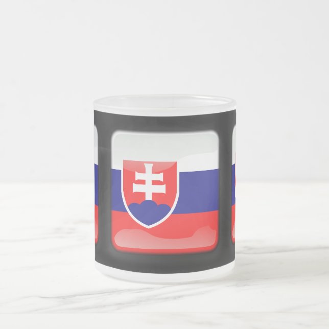 Taza De Cristal Esmerilado Bandera de Eslovaquia (Centro)