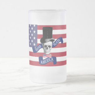 Taza De Cristal Esmerilado Bandera de Estados Unidos