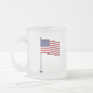 Taza De Cristal Esmerilado Bandera de Estados Unidos