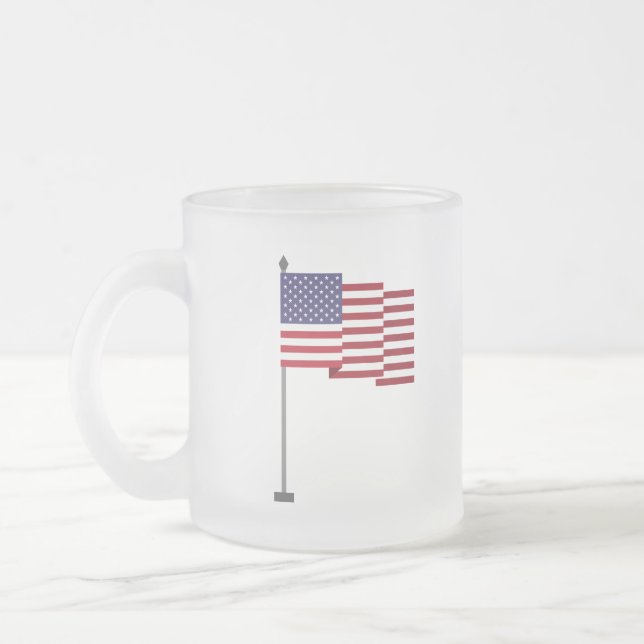 Taza De Cristal Esmerilado Bandera de Estados Unidos (Izquierda)