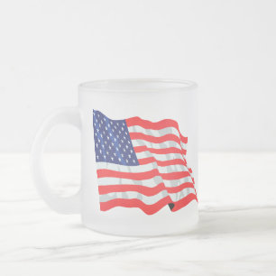 Taza De Cristal Esmerilado Bandera de Estados Unidos