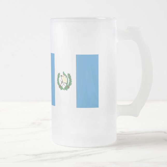 Taza De Cristal Esmerilado Bandera de Guatemala (Derecha)