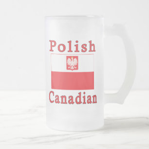 Taza De Cristal Esmerilado Bandera de Halcón de Canadá en Polonia