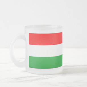 Taza De Cristal Esmerilado Bandera de Hungría
