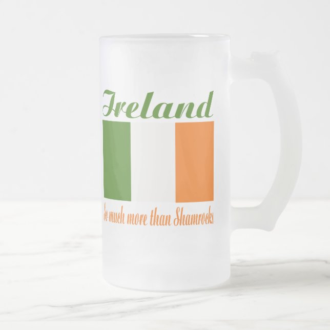 Taza De Cristal Esmerilado Bandera de Irlanda Mug (Derecha)