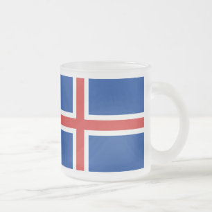 Taza De Cristal Esmerilado Bandera de Islandia