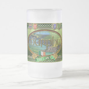 Taza De Cristal Esmerilado Bandera de la familia de Murphy