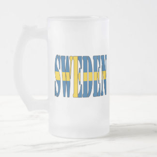 Taza De Cristal Esmerilado Bandera de la taza del vidrio esmerilado de Suecia