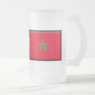 Taza De Cristal Esmerilado Bandera de Marruecos