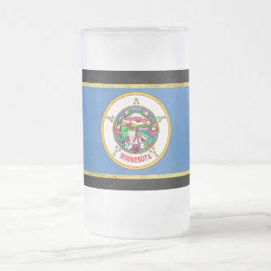 Taza De Cristal Esmerilado Bandera de Minnesota