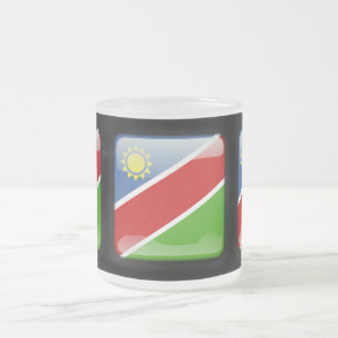 Taza De Cristal Esmerilado Bandera de Namibia