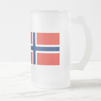 Taza De Cristal Esmerilado Bandera de Noruega