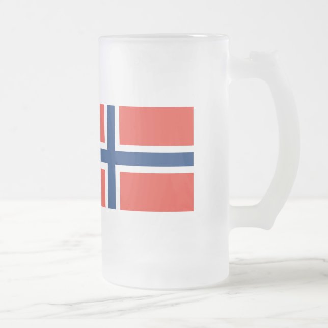 Taza De Cristal Esmerilado Bandera de Noruega (Derecha)