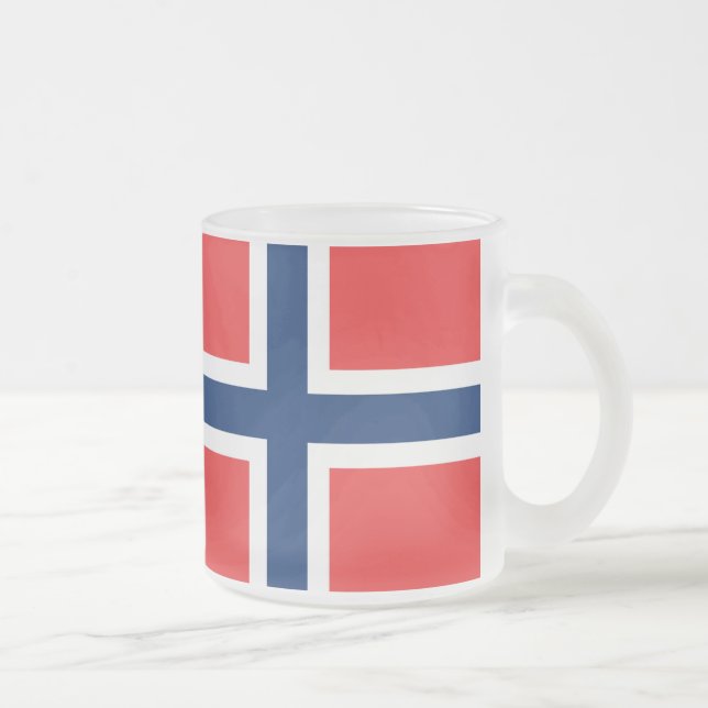 Taza De Cristal Esmerilado Bandera de Noruega (Derecha)