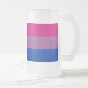 Taza De Cristal Esmerilado Bandera de orgullo bisexual