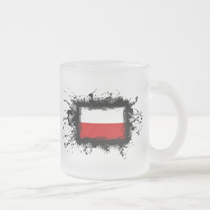 Taza De Cristal Esmerilado Bandera de Polonia