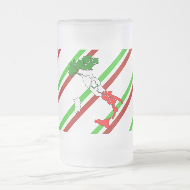 Taza De Cristal Esmerilado Bandera de rayas italianas (Centro)