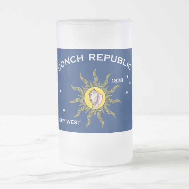 Taza De Cristal Esmerilado Bandera de República Concha (Centro)