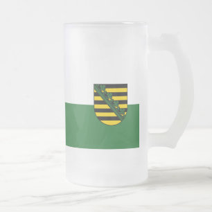 Taza De Cristal Esmerilado Bandera de Sajonia Frosted Glass Mug