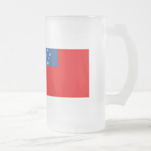 Taza De Cristal Esmerilado Bandera de Samoa Occidental