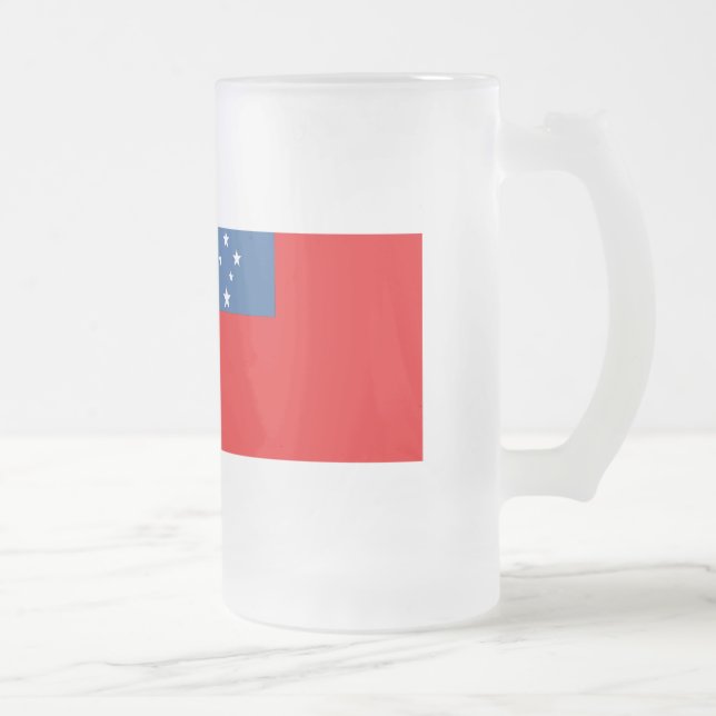 Taza De Cristal Esmerilado Bandera de Samoa Occidental (Derecha)